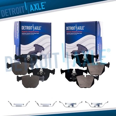 Front & Rear Ceramic Brake Pads w/Hardware for 1995 - 2005 BMW 740i 740iL M5 X5 - Image 1 of 4