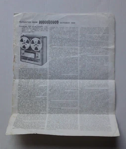 FERROGRAPH 722P STEREO RECORDER REVIEW Reprinted from Grammophone October 1969 - Bild 1 von 8