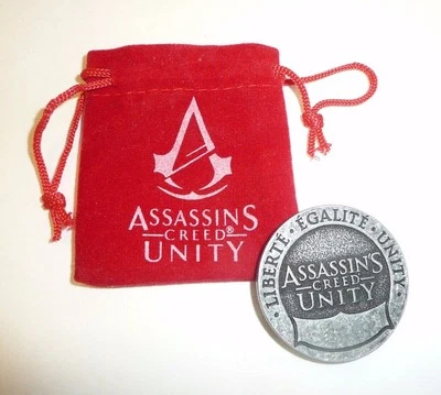 Promoción de moneda de metal Assassin's Creed Unity + bolsa Asesinos Juegos con disfraces Coleccionistas Foto 1 de 4