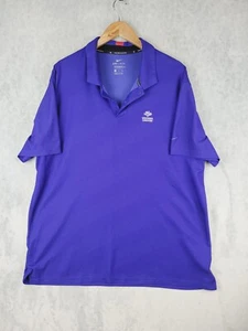 Nike Shirt Men size 2XL Tiger Woods Dri Fit Short Sleeve Polo golf Striped Mesh - Picture 1 of 12