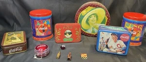 Vintage Lot COCA-COLA Tins/Playing Cards/Yoyo/marble/Pencil Sharpener/Pin - Picture 1 of 5
