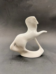 ROYAL DUX Semi Gloss Black Glaze Porcelain Horse Figurine Czech Jaroslav Jezek - Picture 1 of 9