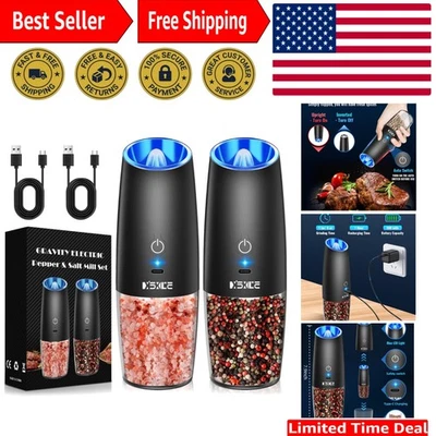 Automatic Pepper & Salt Grinder Set - Gravity Sensor, Rechargeable, 2 Pack - Image 1 of 4