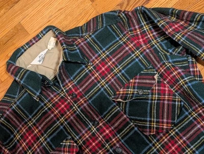 Camisa de franela Woolrich vintage - XL - EE. UU. mezcla de lana a cuadros abotonados Foto 1 de 4