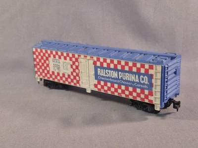 HO Scale Train Car Ralston Purina Co Box Car Blue White 40' MRS 4554 Railroad - Image 1 of 4