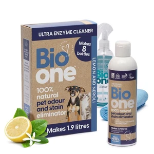 Pet Stain & Odour Remover - Enzyme Cleaner - Makes 8x 250ml Bio One - Picture 1 of 5