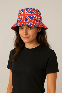 Union Jack Bucket Hat Retro Festival British Flag Sun Cap Unisex United Kingdom - Picture 1 of 9