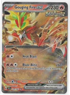 Gouging Fire ex 038/162 Holo SV05: Temporal Forces NM Pokemon TCG Card - Image 1 of 2