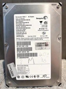 Seagate Barracuda 7200.7 ST340014A 40GB IDE Hard Disk Drive Black/Silver (UNTEST - Afbeelding 1 van 4