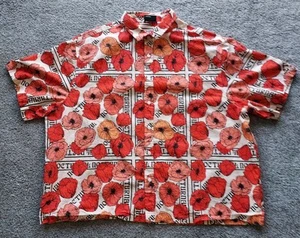 ASOS Design Boxy Oversize Orange Poppy Floral Print SS Shirt 2XL Retired - Picture 1 of 12