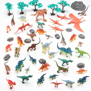 55-Piece TOY DINOSAUR ACTION FIGURES KIDS PLAYSET ASSORTMENT DINO Boys Gift Set - Picture 1 of 2