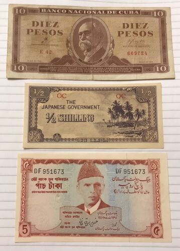 Set of paper money of the world