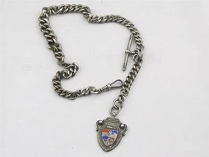 ANTIQUE CREWE & DISTRICT FOOTBALL ASSOCIATION SILVER POCKET WATCH CHAIN - Picture 1 of 7