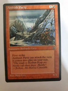 MTG Magic The Gathering Card Ambush Party Summon Ambush Party Red Homelands 1995