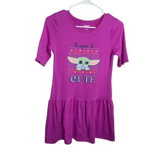 Lindo Vestido Disney Star Wars Grogu Niña 10/12 Rosa Keepin It - Imagen 1 de 9