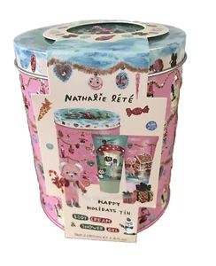 Nathalie Lete Happy Holidays Gift Tin / Set With Body Cream & Shower Gel BNWT - Picture 1 of 4
