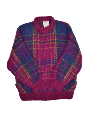 Boyne Valley Weavers Sweater Womens L Handmade Wool Blend Cardigan Plaid Ireland - Image 1 of 4