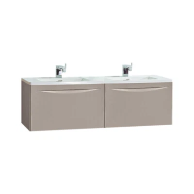 Tocador de baño moderno beige con lavabo, 60" nuevo Foto 1 de 3
