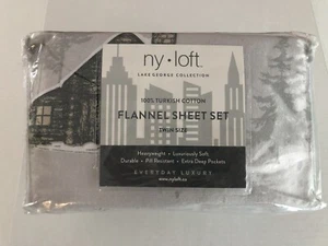Ny Loft 100% Turkish Cotton Flannel Sheets TWIN Size Lake George Collection A2 - Picture 1 of 5
