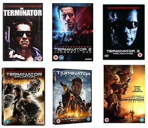 TERMINATOR 1-6 1984-2019 Judgement Day/Salvation/Rise/Genisys/Dark Fate R2 DVD s - Picture 1 of 1