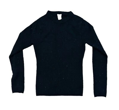 J. Suéter CREW 100 % Cachemira Cuello Redondo Pullover Juvenil Talla XS Negro Sólido Jersey Foto 1 de 4