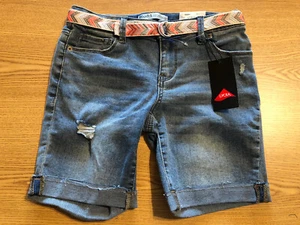 MUDD Girls Jeans BERMUDA SHORTS 14 Mid Rise Retail $26 (s-blk-10-3) - Picture 1 of 5