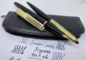 1950's OSMIA FABER CASTELL PROGRESS 66 G Fountain Pen& Pencil Set- 14k F Nib- - Picture 1 of 24