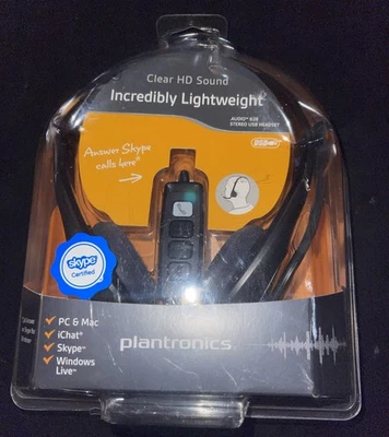 PLANTRONICS Audio 628 Stereo USB Headset Lightweight Headband Voice/Gaming NEW - Image 1 of 2