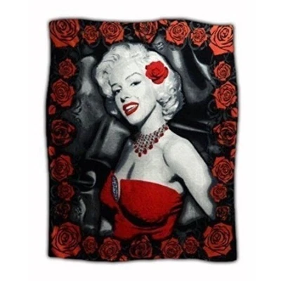 Marilyn Monroe Throw Blanket - Red Roses 50×60 - Image 1 of 3