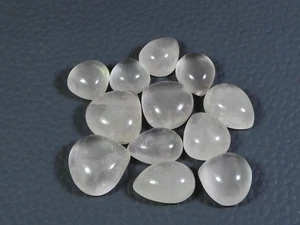 9-11 MM Natural Rose Quartz Pear Cabochon Loose Gemstone 12Pcs Lot 58Cts. U739 - Picture 1 of 9