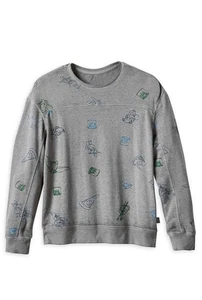Maglione Disney Parks Topolino e Amici Disney inchiostro e vernice adulto M usato in ottime condizioni grigio LS - Foto 1 di 3