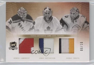 2009-10 The Cup Trios /10 Henrik Lundqvist Jonas Gustavsson Rookie Patch RC HOF - Image 1 of 2