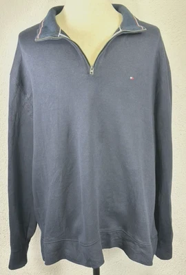 Tommy Hilfiger Sudadera 1/4 Cremallera Logo Azul Para Hombre 2XL Foto 1 de 4