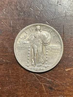 1921 STANDING  LIBERTY QUARTER SCARCE KEY DATE NICE AU+ - Image 1 of 2
