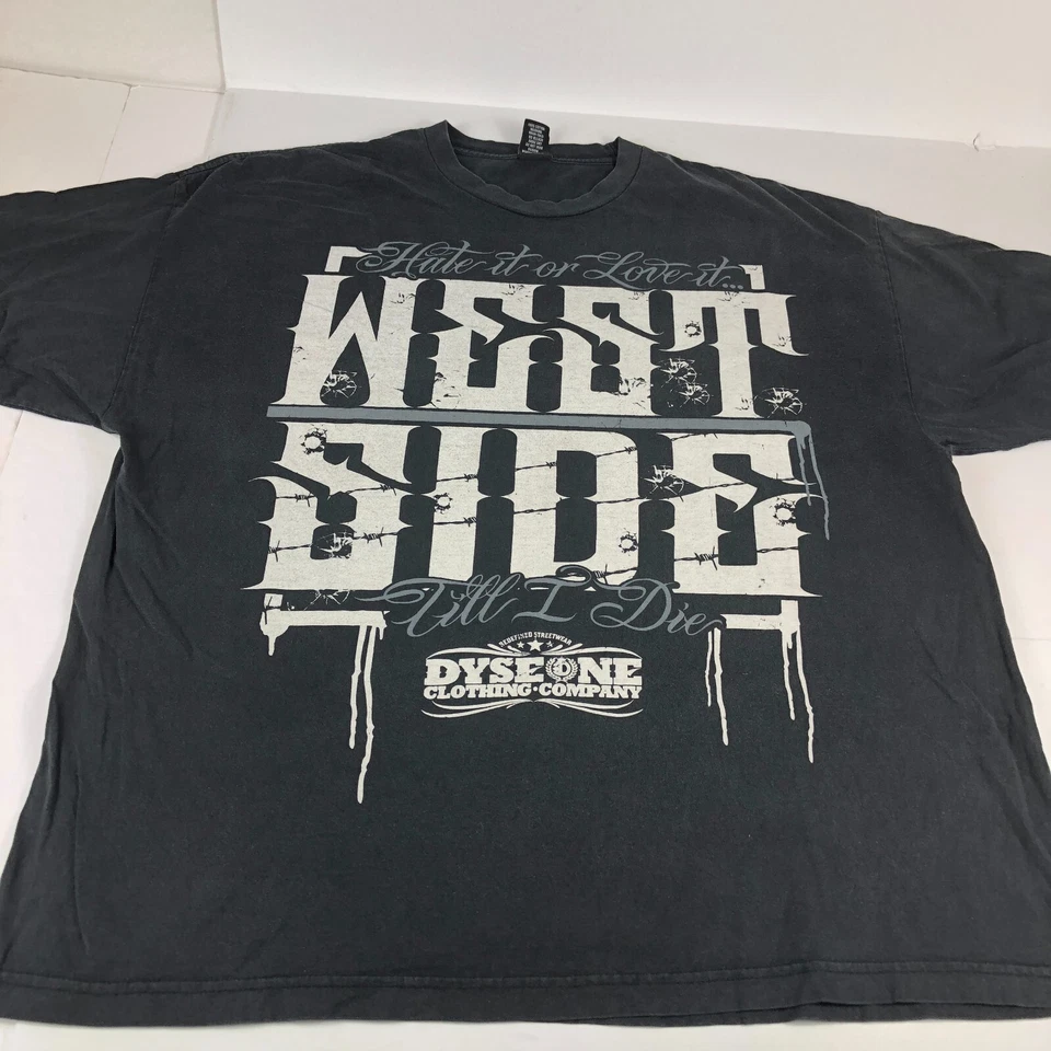 Camisa Dyse One Para Hombre Extra Extra Extra Grande Negra West Side Till I Die Graffiti Foto 1 de 4
