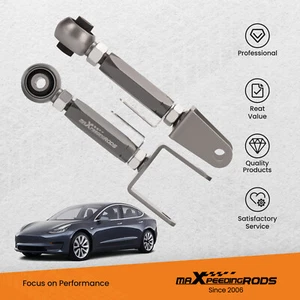 2x Adjustable Rear Camber Arms Kit Rubber Bushing for Tesla model 3 / Y 2017-Up - Picture 1 of 13