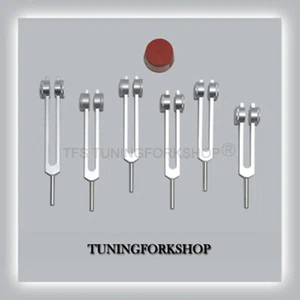 6 Sacred Solfeggio Weighted Tuning Forks Activator & Pouch Sound Healing Therapy - Picture 1 of 1