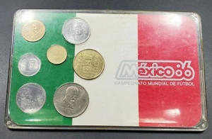Mixed Date Mexico Mint Set Commemorating The 1986 FIFA World Cup BU UNC Coins - Picture 1 of 4