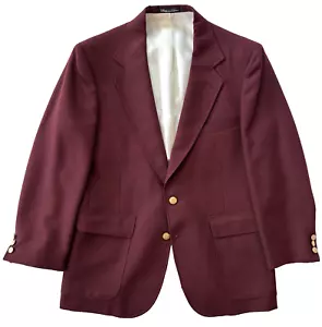 vintage burgundy Stafford hopsack blazer jacket sport suit coat classic 40 S - Picture 1 of 11