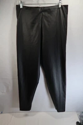 Leggings Victorias Secret couro sintético cintura alta perna magra preta NOVO vestido - Imagem 1 de 4