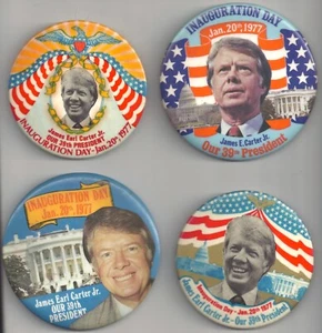 Lot of 4 Original Large JIMMY CARTER  Inauguration Pins 1977 - Picture 1 of 2