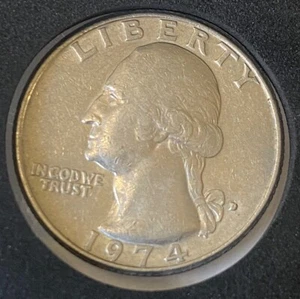 1974 US Quarter filled D mint mark error - Picture 1 of 3