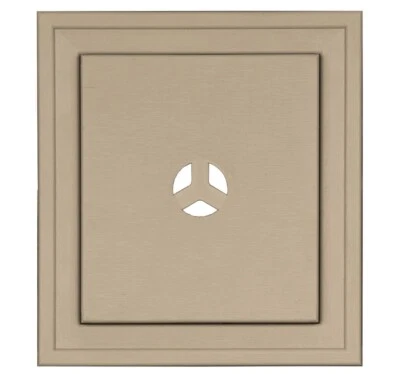 J-BLOCK Tan Wicker 069 Square Mount Master Vinyl Siding Accessory 8”x8”x2” - Image 1 of 4