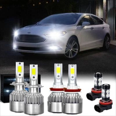 For Ford Fusion 2006-2016 6000K LED Headlights Hi/Lo Beam Fog Light Bulbs Kit 6X - Image 1 of 4