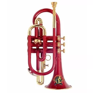 SOUND SAGA Cornet 3 Valve Bb Pitch Including Mouthpiece & Carry case (Maroon) - Picture 1 of 4