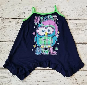 JUSTICE 12 Girls Night Owl Sleep Ruffled Tank Top 12 VGUC - Picture 1 of 3