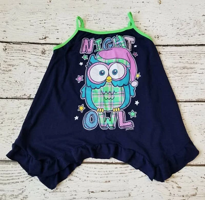 JUSTICE 12 Girls Night Owl Sleep Ruffled Tank Top DC-TT20 - Image 1 of 3