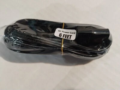 6ft Universal Power Cord 3 Prong Power Cord for TV Computer Monitors Press 10A 1 - Image 1 of 4