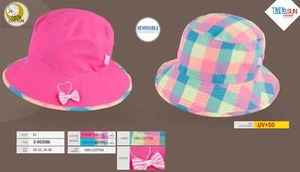 Frühling Sommer WENDEMÜTZE Mädchen Sonnenhut Cap 100% Baumwolle UV +50 SONNENSCHUTZ - Bild 1 von 7
