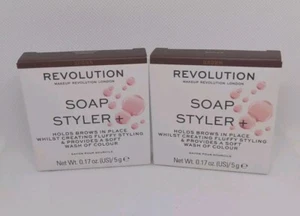 Lot Of 2-Beauty Makeup Revolution Soap Styler Eyebrow Soap Brown New In Box - Picture 1 of 6